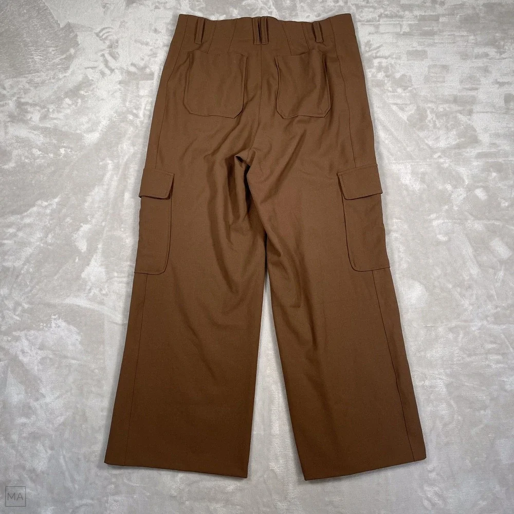 NEW Democracy Women's Pants "Ab"technology Cargo Wide Leg 14 Brown - Picture 9 of 9